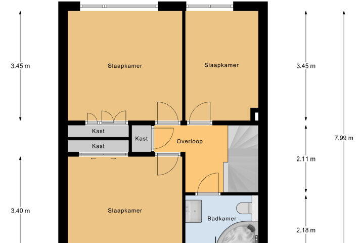 Plattegrond – Spoorstraat 12, Oost-Souburg