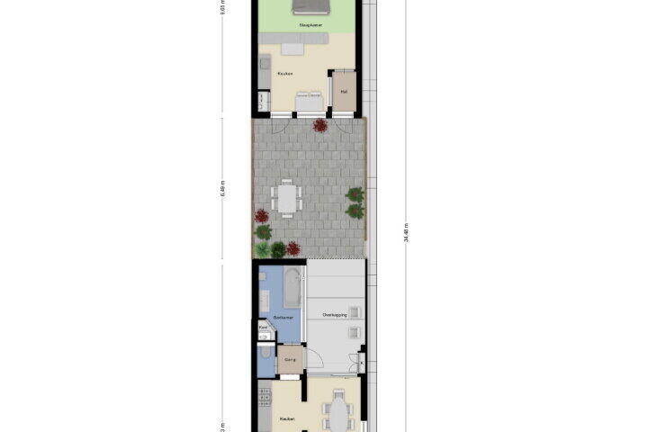 Plattegrond – Spoorstraat 166, Roosendaal