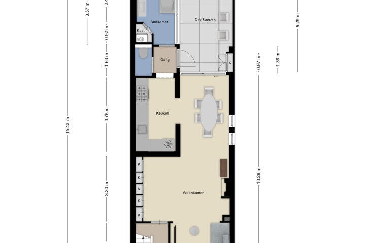 Plattegrond – Spoorstraat 166, Roosendaal