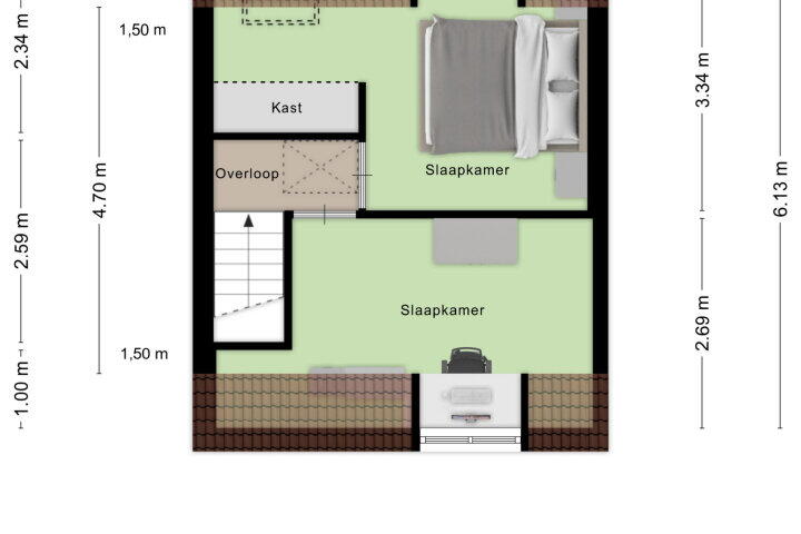 Plattegrond – Spoorstraat 166, Roosendaal