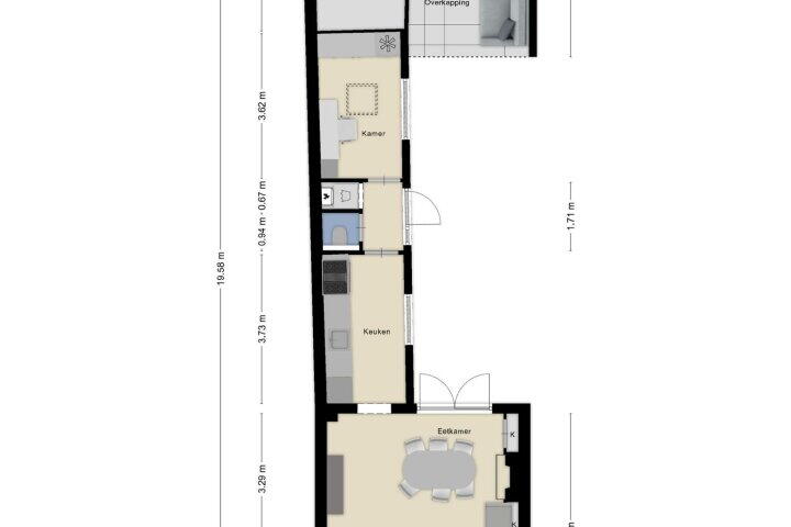 Plattegrond – Spoorstraat 202, Roosendaal