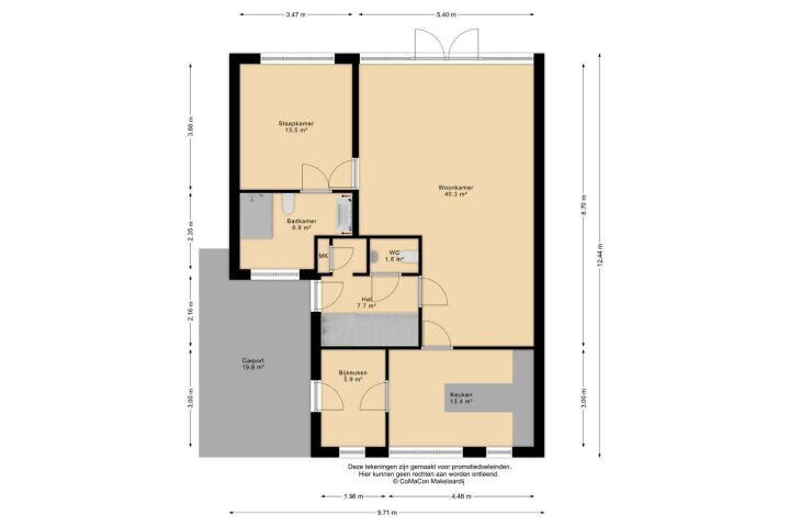 Plattegrond – Spoorstraat 29 A, Tienray