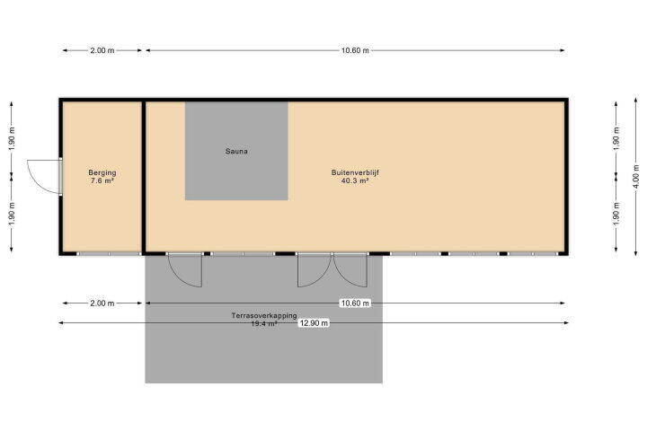 Plattegrond – Spoorstraat 29 A, Tienray