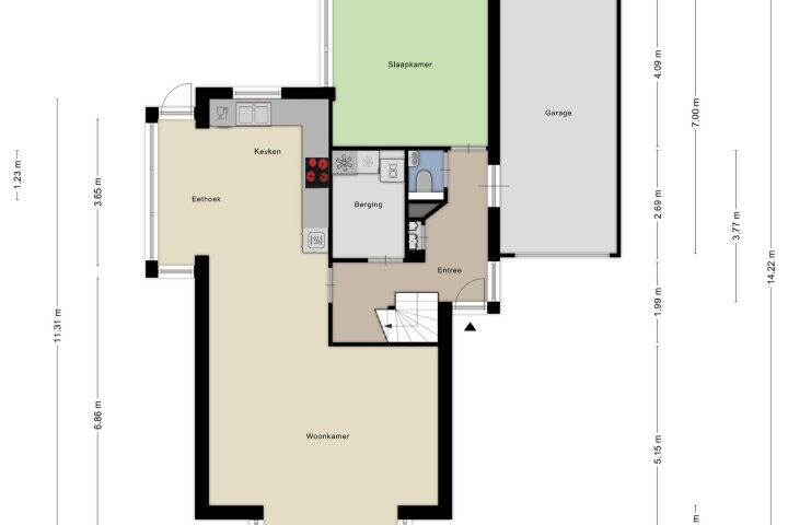 Plattegrond – Spoorstraat 9, Gieten