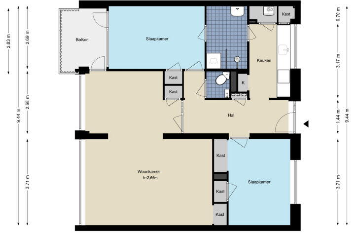 Plattegrond – Sportlaan 88, Amstelveen