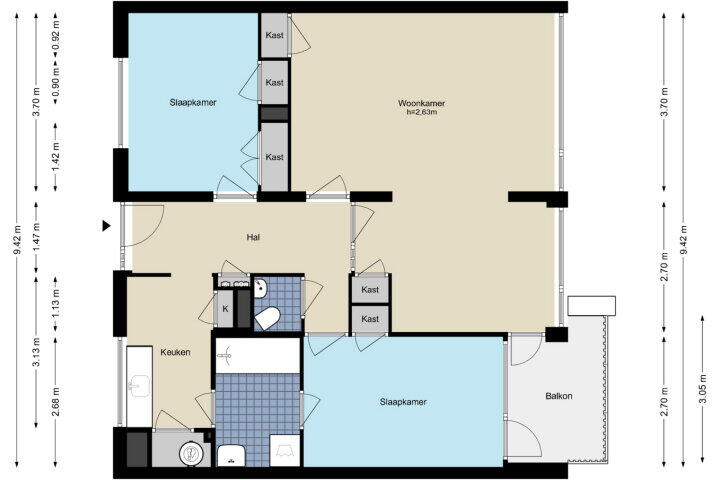 Plattegrond – Sportlaan 112, Amstelveen