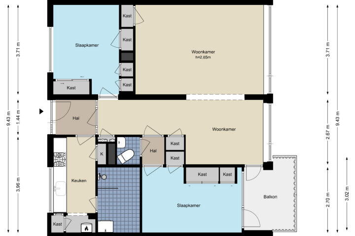 Plattegrond – Sportlaan 160, Amstelveen