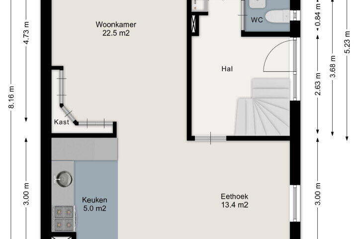 Plattegrond – Sportlaan 8, Hoogersmilde