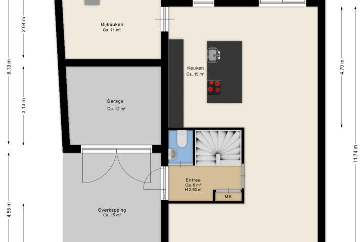 Plattegrond – Spurrie 12, Beilen