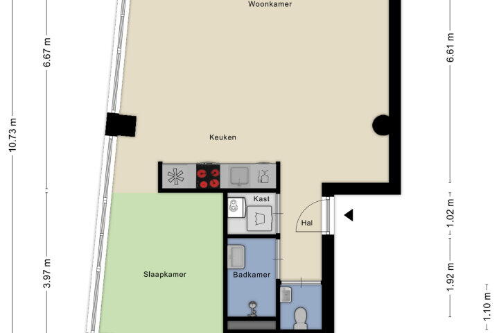 Plattegrond – Stadsring 23 D, Amersfoort