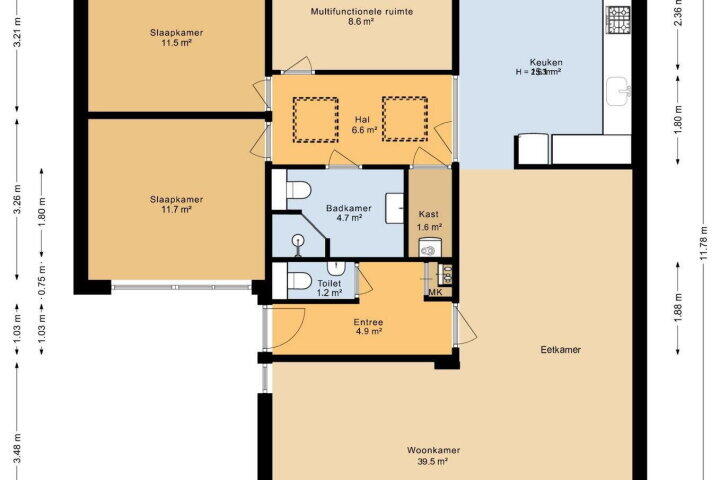 Plattegrond – Statenlaan 61, Roden
