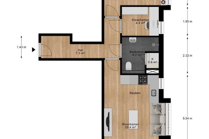 Plattegrond – Stationsplein 8 C, Veenendaal