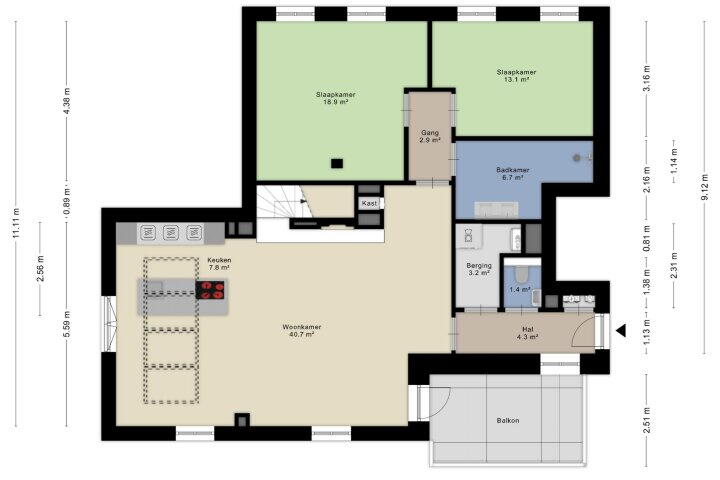 Plattegrond – Stationstraat 2 e, Beek