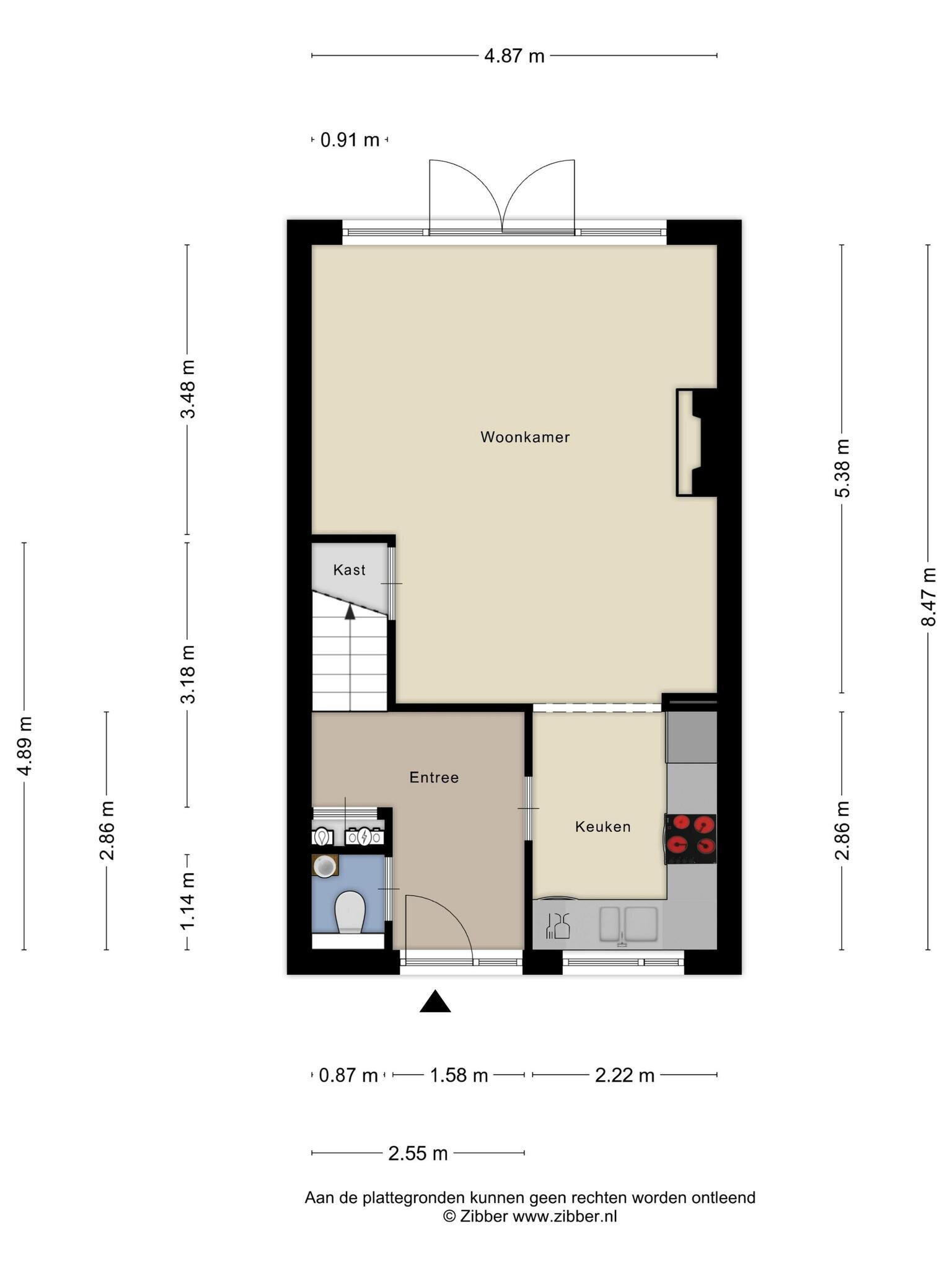 Plattegrond 1 - Steenbokstraat 58, Hazerswoude-rijndijk