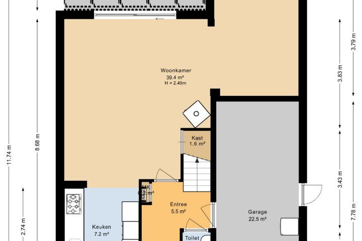 Plattegrond – Stelmaker 14, Peize