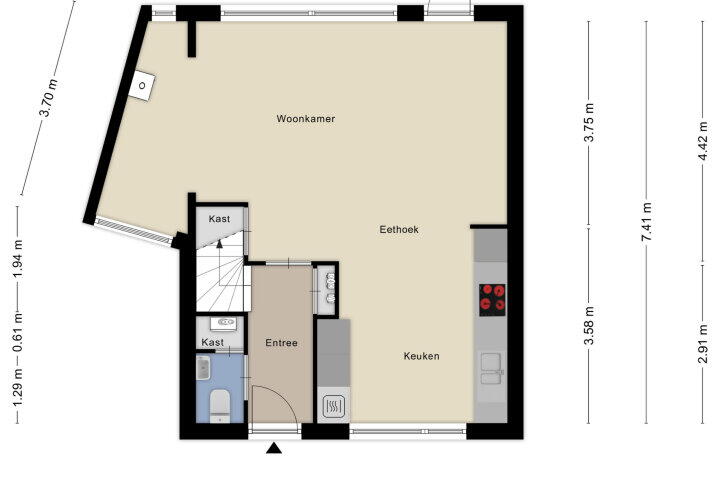 Plattegrond – Stille Steeg Oost 34, Amersfoort
