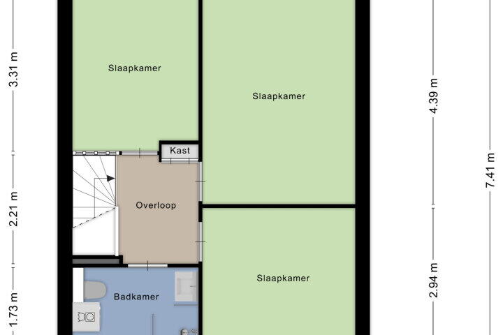 Plattegrond – Stille Steeg Oost 34, Amersfoort