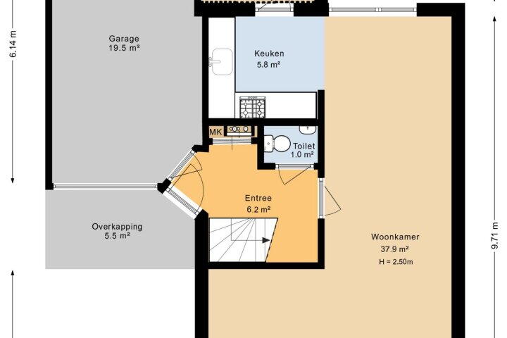 Plattegrond – Stobbenven 14, Roden