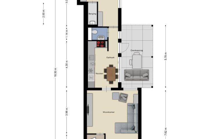 Plattegrond – Stoopstraat 63, Roosendaal
