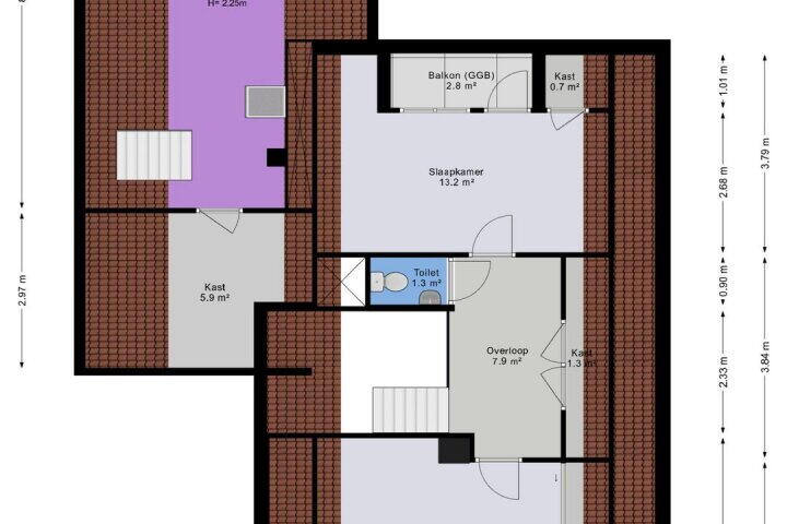 Plattegrond – Struikheidestraat 2 b, Hollandscheveld