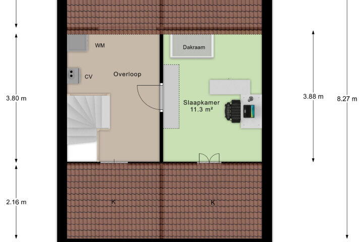 Plattegrond – Susterenhof 55, Arnhem
