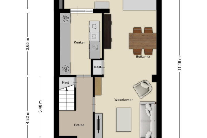 Plattegrond – Talmastraat 107, Waalwijk
