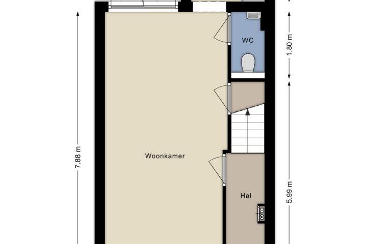 Plattegrond – Tasmanstraat 88, Leiden