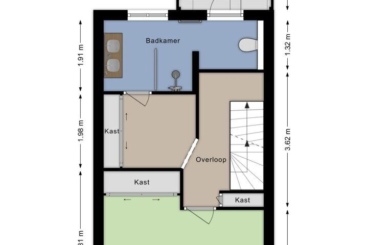 Plattegrond – Tasmanstraat 88, Leiden