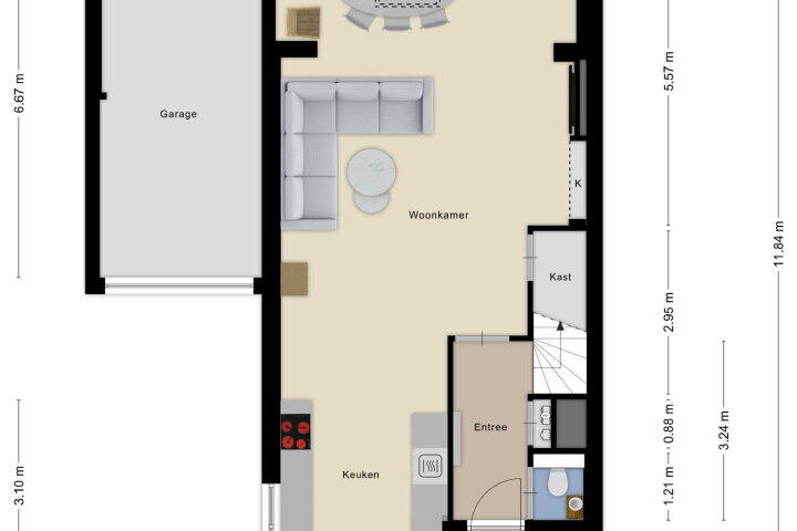 Plattegrond – Televisiestraat 28, Roosendaal