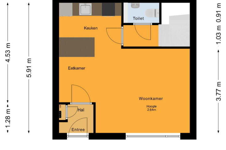 Plattegrond – Tempo Doeloestraat 164, Almere