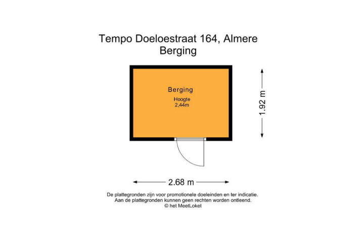 Plattegrond – Tempo Doeloestraat 164, Almere