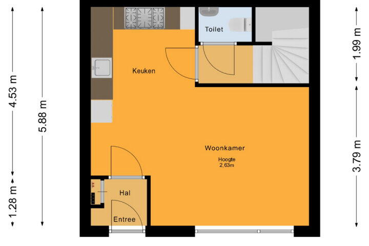 Plattegrond – Tempo Doeloestraat 168, Almere