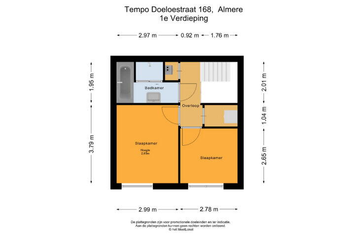 Plattegrond – Tempo Doeloestraat 168, Almere