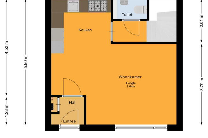 Plattegrond – Tempo Doeloestraat 174, Almere