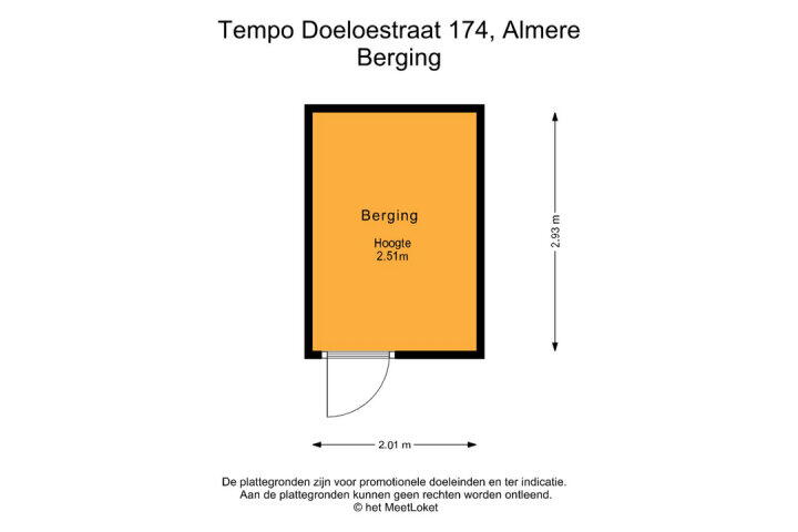 Plattegrond – Tempo Doeloestraat 174, Almere
