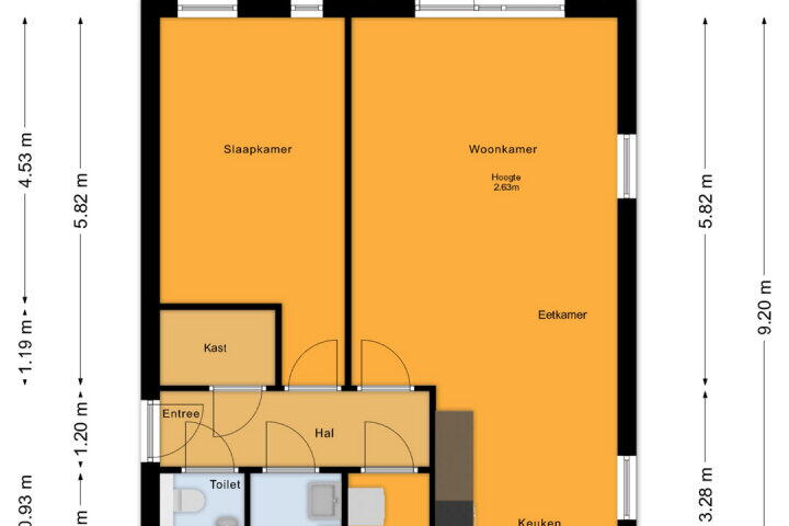 Plattegrond – Tempo Doeloestraat 189, Almere