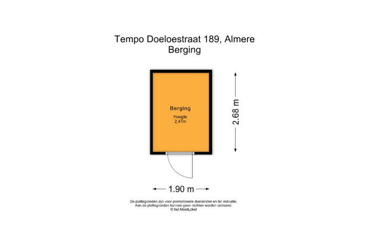 Plattegrond – Tempo Doeloestraat 189, Almere
