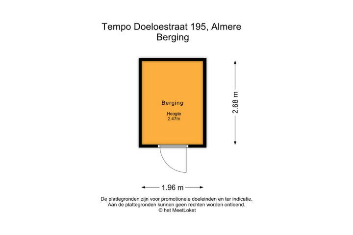 Plattegrond – Tempo Doeloestraat 195, Almere