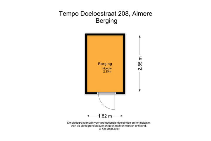 Plattegrond – Tempo Doeloestraat 208, Almere