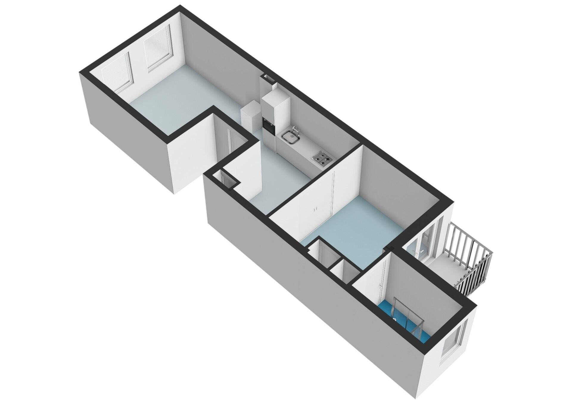 Plattegrond 2 - Ten Katestraat 55 2, Amsterdam