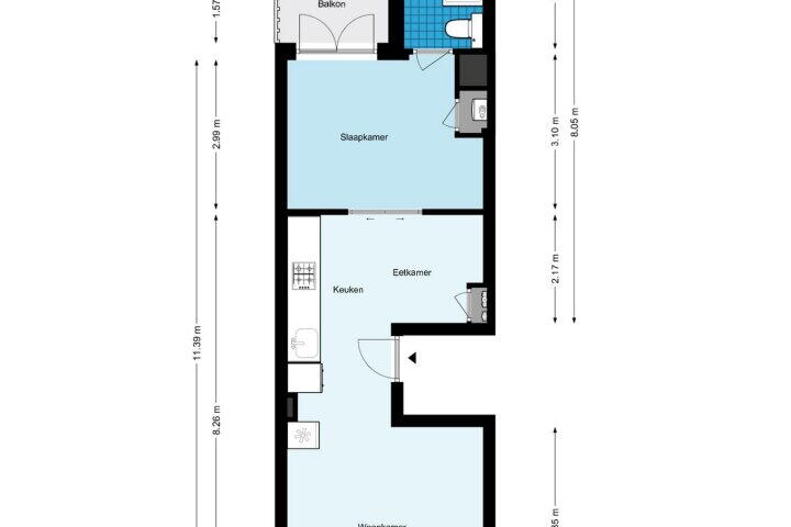 Plattegrond – Ten Katestraat 55 2, Amsterdam