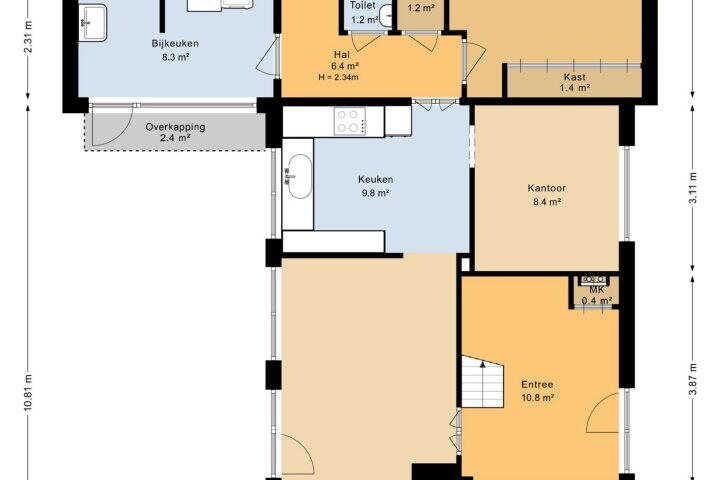 Plattegrond – Theo Thijssenstraat 3, Roden