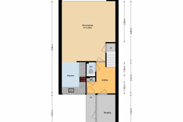 Plattegrond – 't Hert 128, Leidschendam