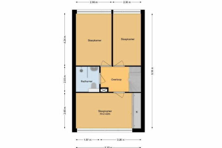 Plattegrond – 't Hert 128, Leidschendam