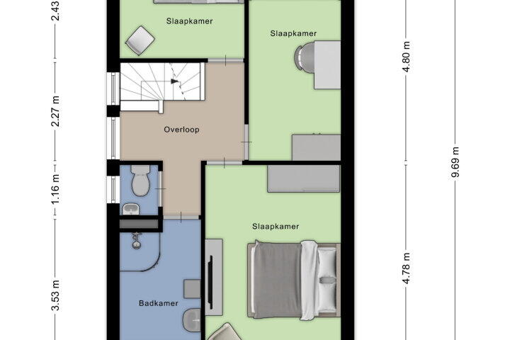 Plattegrond – Thorbeckelaan 150, Roosendaal