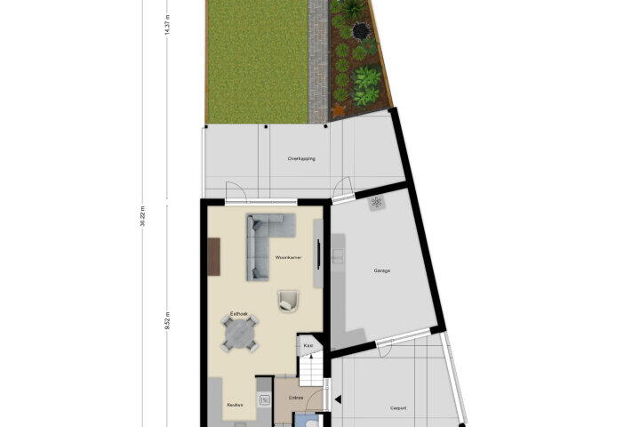 Plattegrond – Thorbeckelaan 188 A, Roosendaal