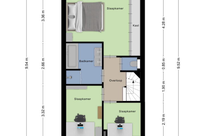Plattegrond – Thorbeckelaan 188 A, Roosendaal