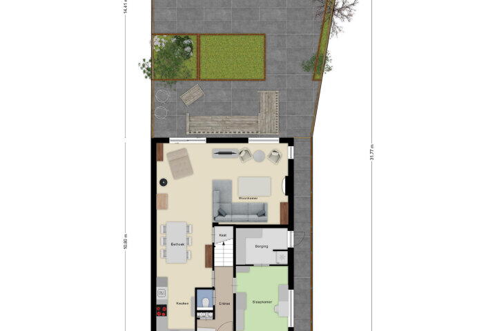 Plattegrond – Thorbeckelaan 28, Roosendaal