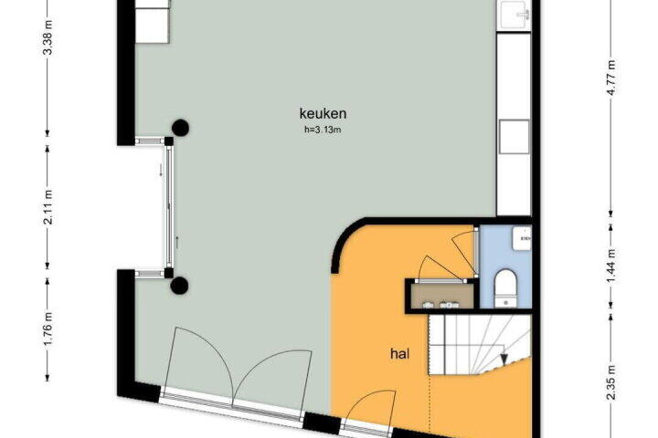 Plattegrond – Thorbeckewal 49, Zwolle