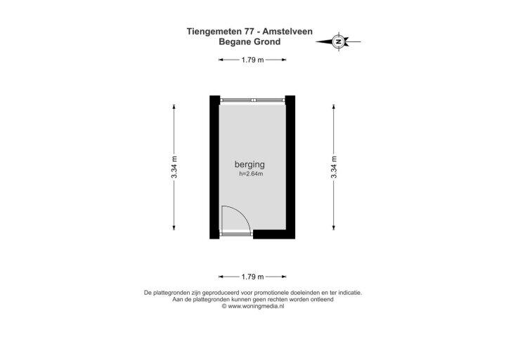 Plattegrond – Tiengemeten 77, Amstelveen